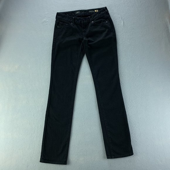 X2 Denim - **SOLD**X2 Womens Jeans 2R 2 x 31.5" Black Skinny Low Rise Denim W01